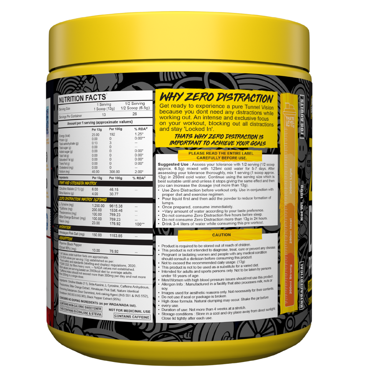 Gayor Essentials Zero Distraction Pre-Workout Powder 169g | 200mg Caffeine | 6g Citrulline
