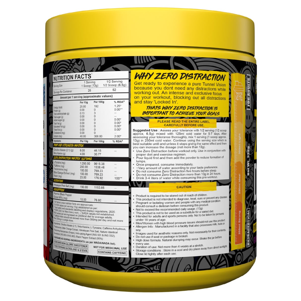 Gayor Essentials Zero Distraction Pre-Workout Powder 338g | 200mg Caffeine | 6g Citrulline