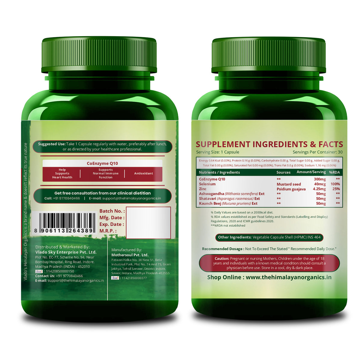 Vlado's Himalayan Organics, CoQ10, 300mg - 30 Veg Capsules