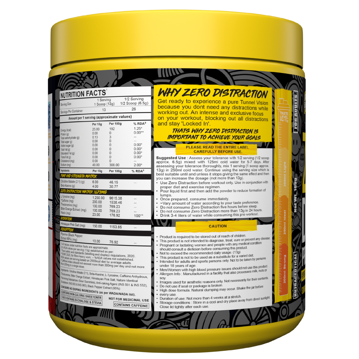 Gayor Essentials Zero Distraction Pre-Workout Powder 338g | 200mg Caffeine | 6g Citrulline