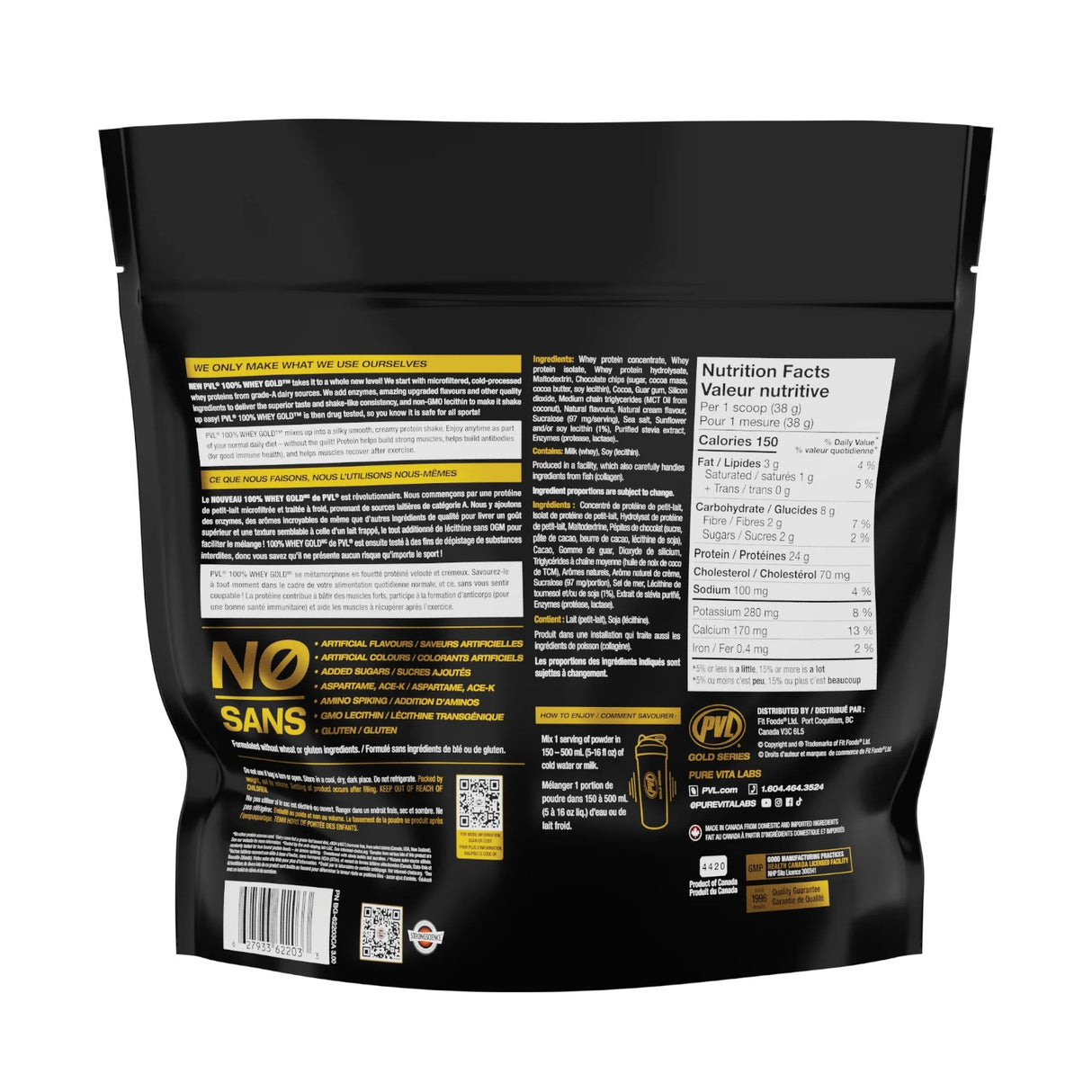PVL Nutrition Whey Gold 4 LBS (1.81 Kg) - 48 Servings