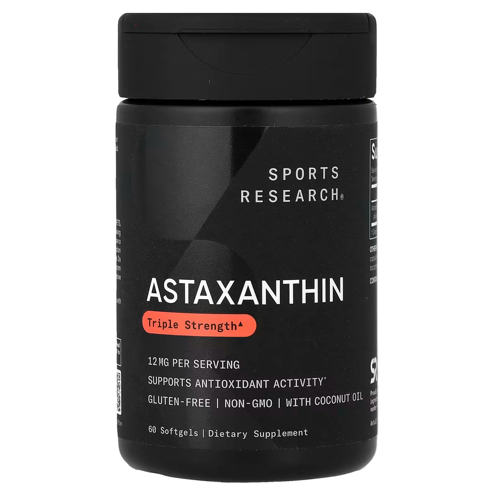 Sports Research Astaxanthin Triple Strength 12mg | 60 Veggie Softgels