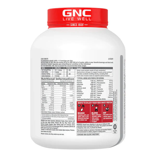 GNC Pro Performance 100% Whey Protein - 4 Lbs - Nutristar