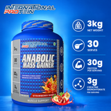 International Protein Anabolic Mass Gainer 3kg | 30g Protein | 3g Creatine | 30 Servings