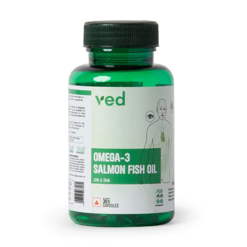VEDayu Omega 3 Salmon Fish Oil Capsule 1000 mg - Softgel Capsules- Support Heart, Joint, Bone & Skin. - 30 Capsules