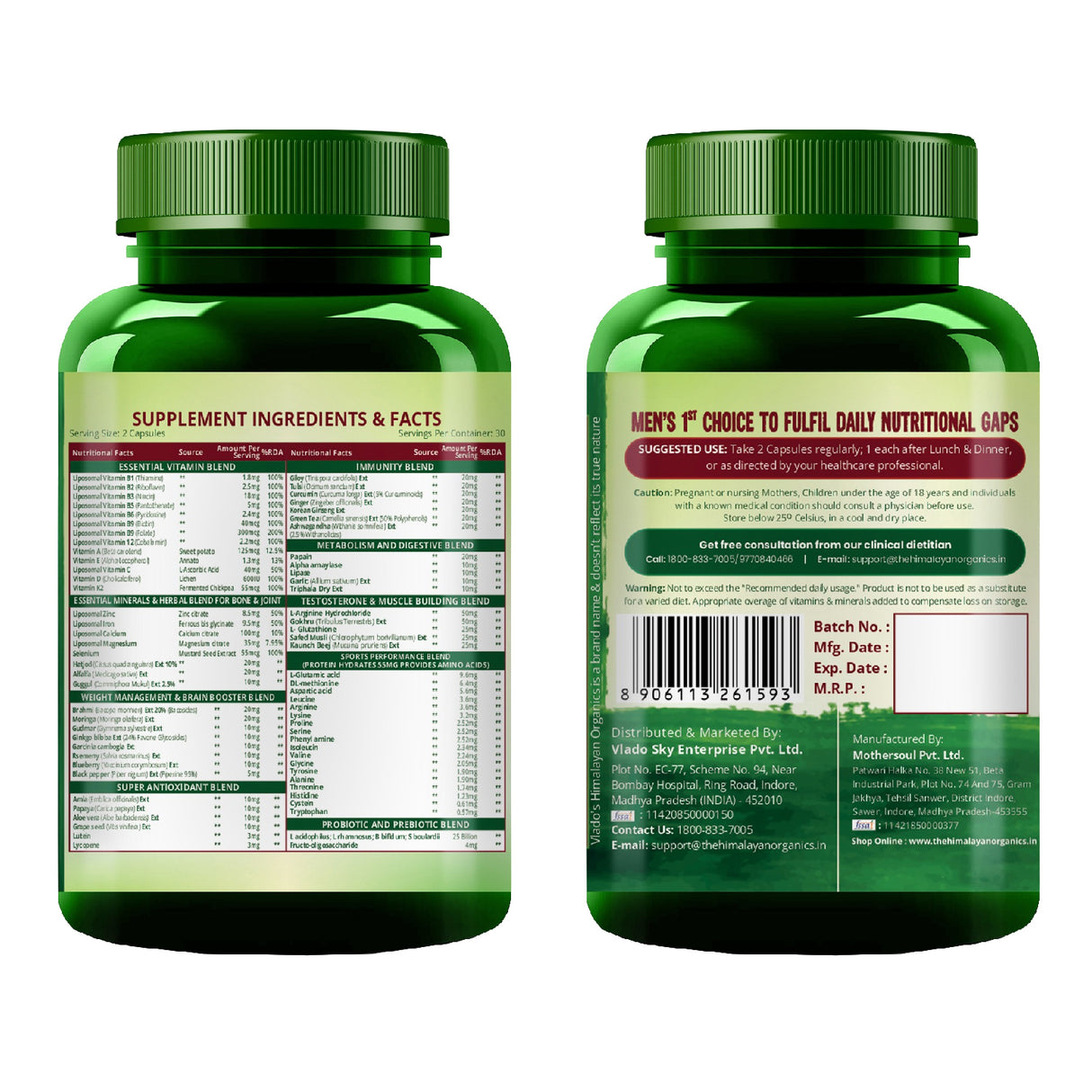 Himalayan Organics Liposomal Multivitamin 50+ | 60 Veg Capsules | Energy, Immunity & Overall Health Support