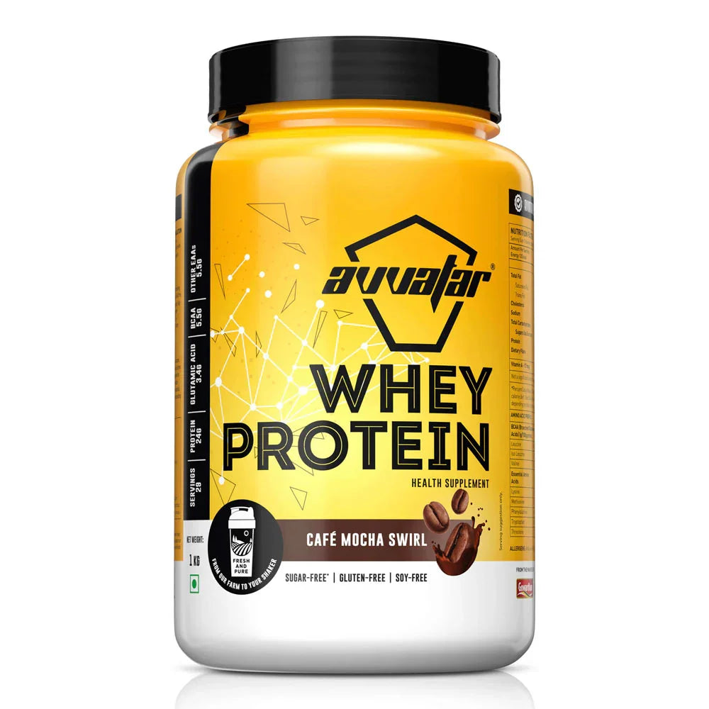 Avvatar Whey Protein Powder 1 Kg + Nutristar Micronized CREA Gold Creatine Monohydrate 250g (83 Servings) - Daily Muscle Recovery & Strength Combo