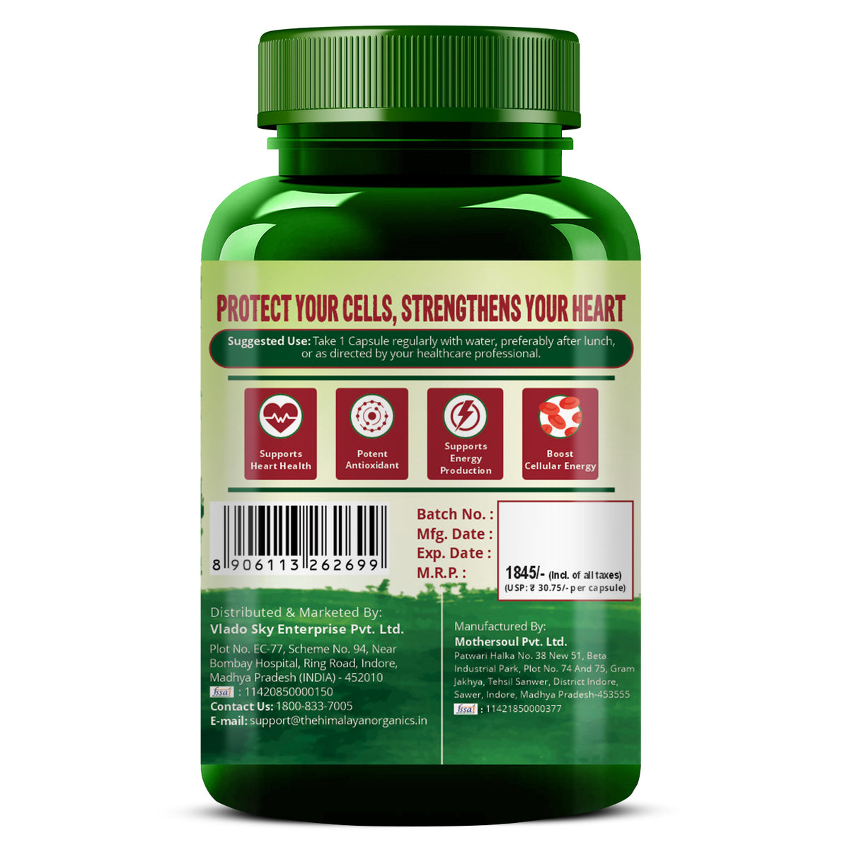 Vlado's Himalayan Organics, CoQ10, 200mg - 60 Veg Capsules