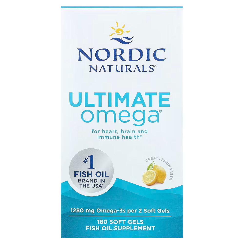 Nordic Naturals Ultimate Omega 3 Fish Oil Softgels | 1280mg Omega-3 Fatty Acids | EPA & DHA | 180 Softgels