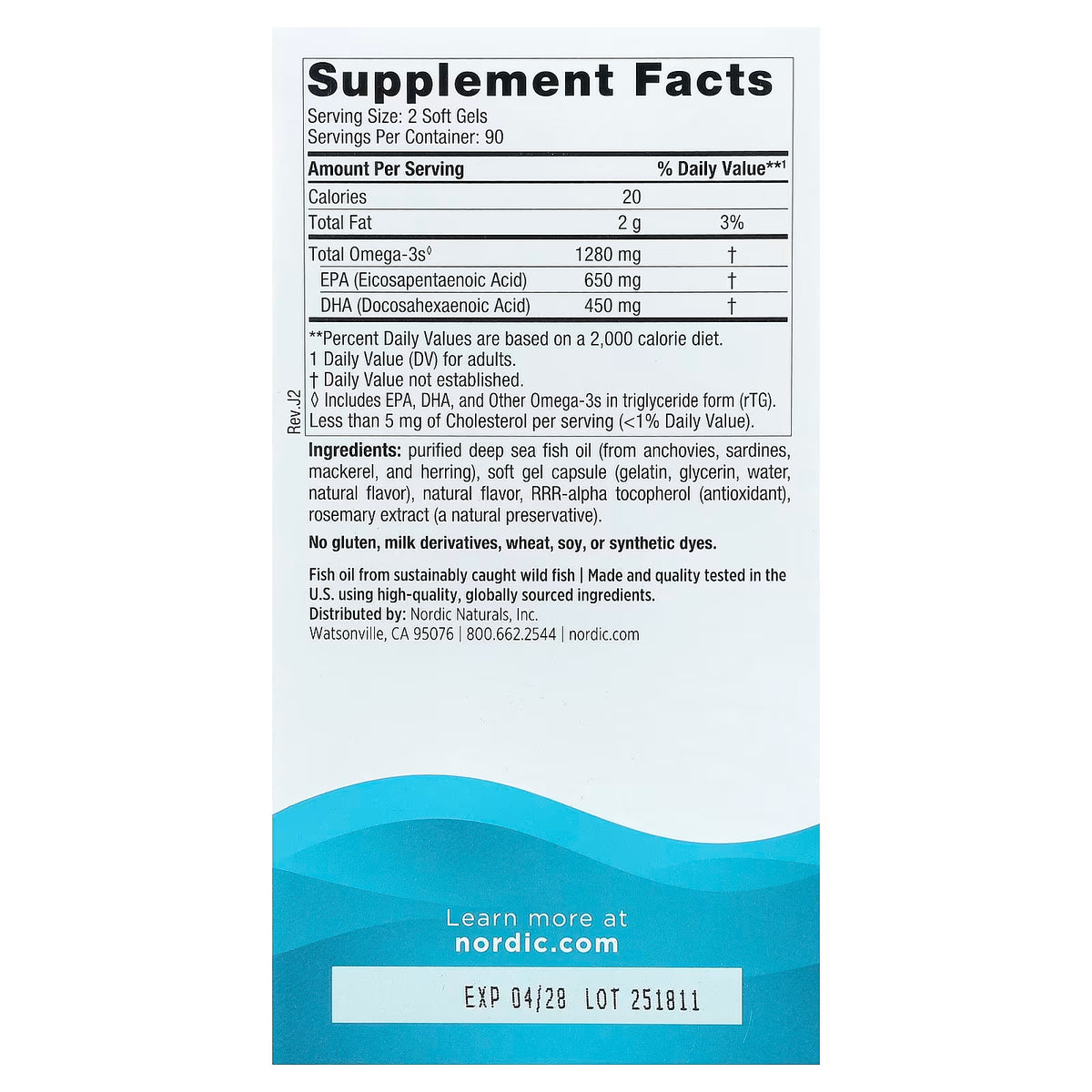 Nordic Naturals Ultimate Omega 3 Fish Oil Softgels | 1280mg Omega-3 Fatty Acids | EPA & DHA | 180 Softgels