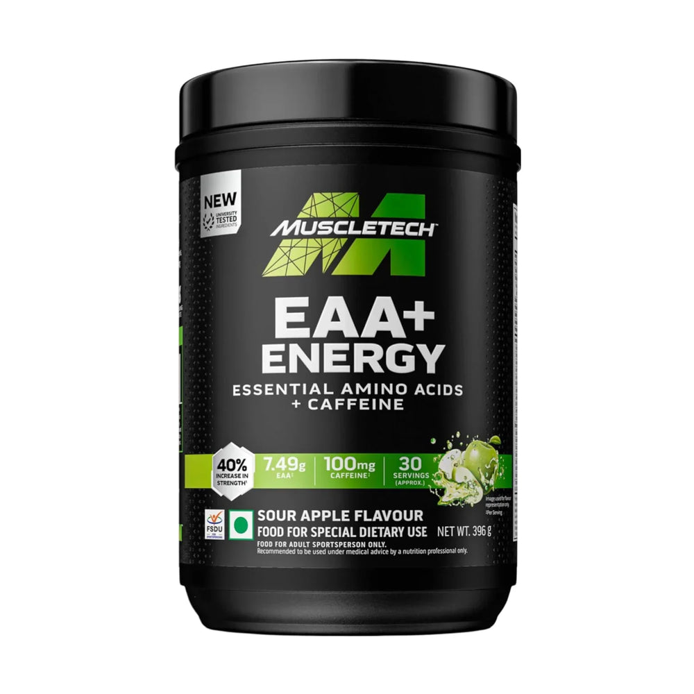 MuscleTech EAA + Energy Powder | Essential Amino Acids with 100mg Caffeine | 30 Servings