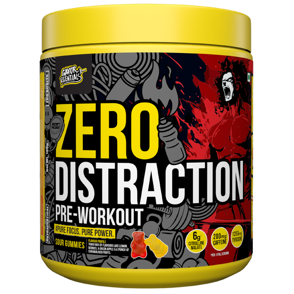 Gayor Essentials Zero Distraction Pre-Workout Powder 338g | 200mg Caffeine | 6g Citrulline