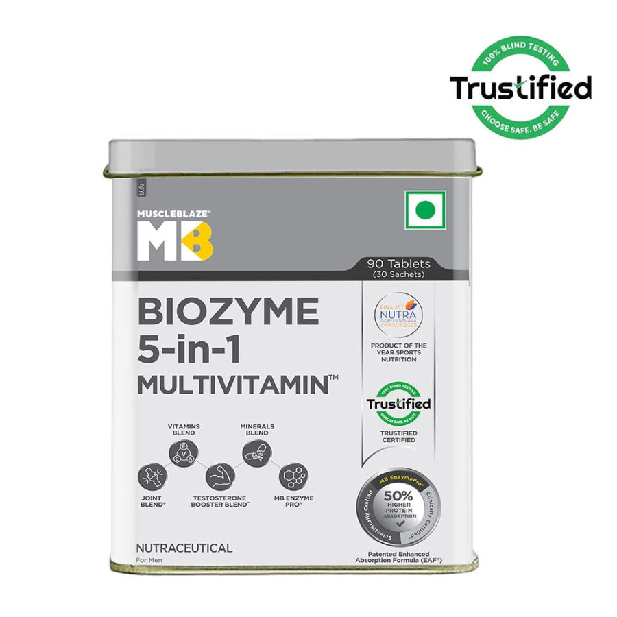 MuscleBlaze Biozyme 5 in 1 Multivitamin, 90 tablet - Nutristar