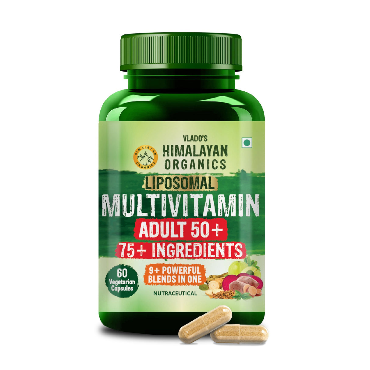Himalayan Organics Liposomal Multivitamin 50+ | 60 Veg Capsules | Energy, Immunity & Overall Health Support
