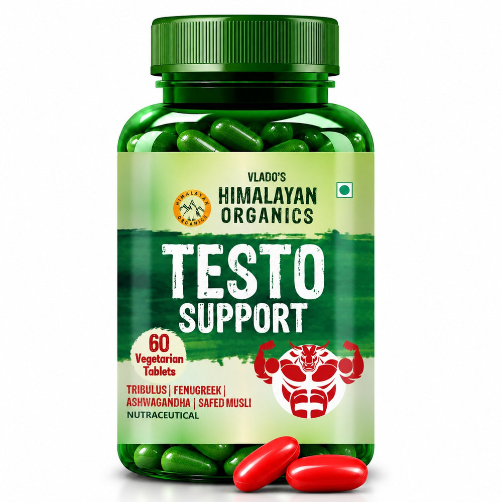 Vlado's Himalayan Organics, Testosterone Booster with Tribulus Ashwagandha Zinc - 60 Veg Tablets