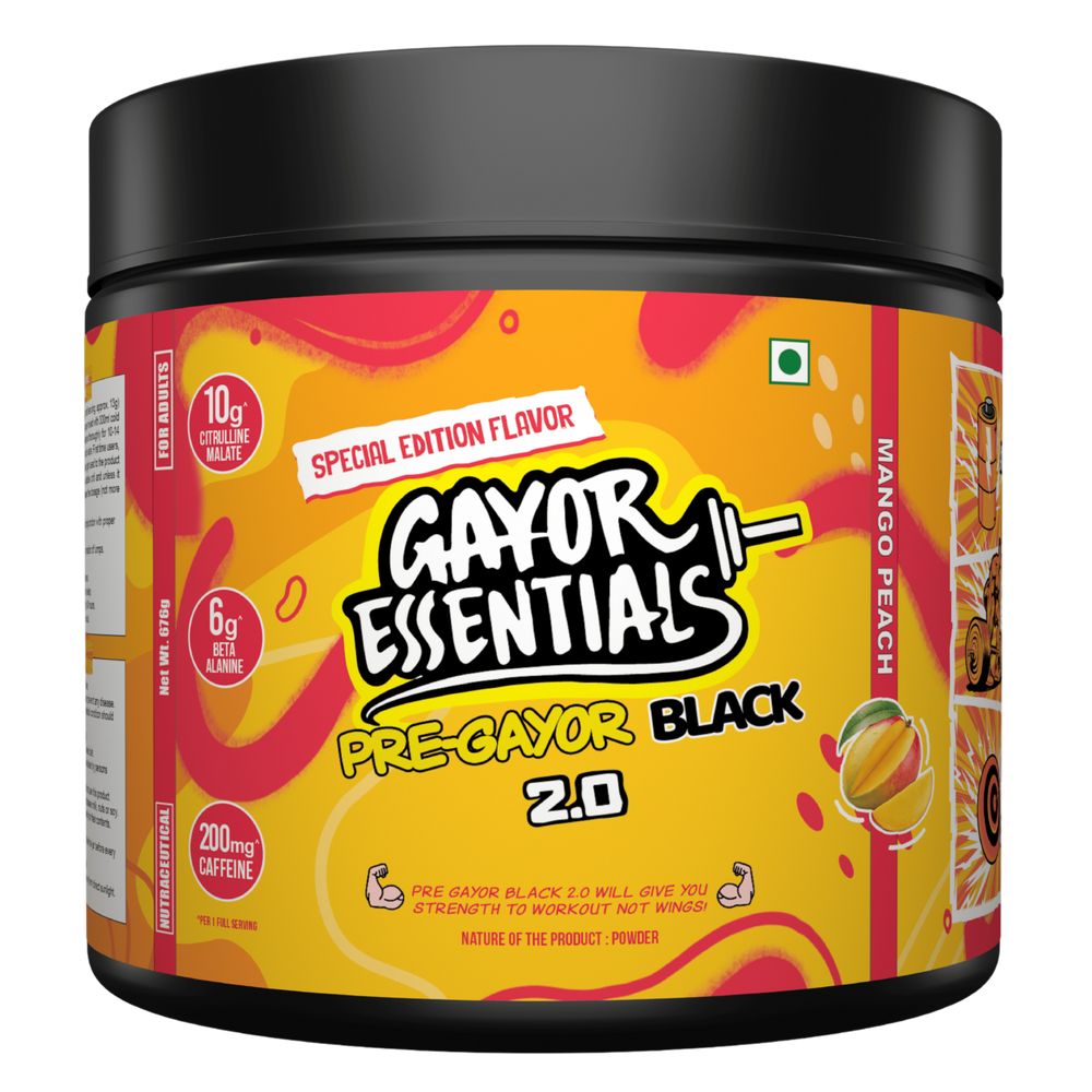 Gayor Essentials Pre Gayor Black 2.0 Pre-Workout Powder 676g | 200mg Caffeine