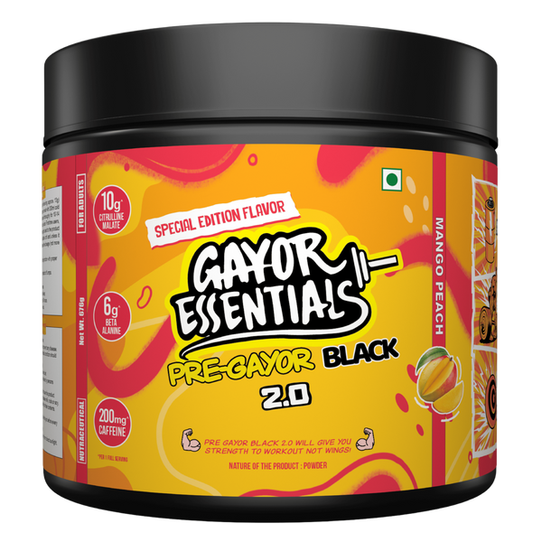 Gayor Essentials Pre Gayor Black 2.0 Pre-Workout Powder 676g | 200mg Caffeine