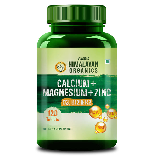 Vlado's Himalayan Organics, Calcium Magnesium Zinc Vitamin D3 B12 - 120 Veg Tablets