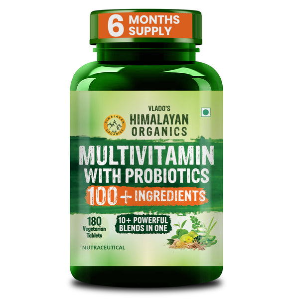 Himalayan Organics Multivitamin with Probiotics | 180 Tablets | Daily Nutrition & Immunity Support