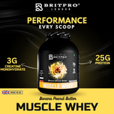 BRITPRO London Muscle Whey Protein Powder - 2kg | 44 Servings (INDIAN)