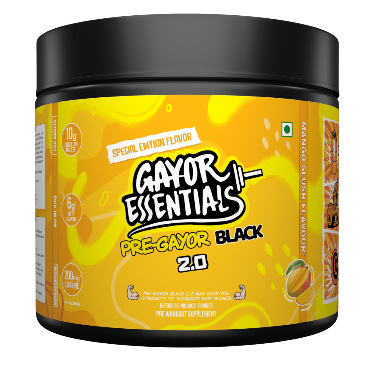 Gayor Essentials Pre Gayor Black 2.0 Pre-Workout Powder 676g | 200mg Caffeine