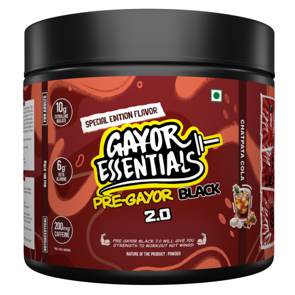 Gayor Essentials Pre Gayor Black 2.0 Pre-Workout Powder 676g | 200mg Caffeine