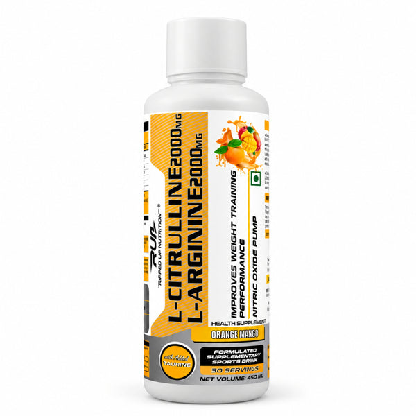 Ripped Up Nutrition Liquid L-Citrulline + L-Arginine + Taurine | Improves Weight Training Performance | 450ml, 30 Servings