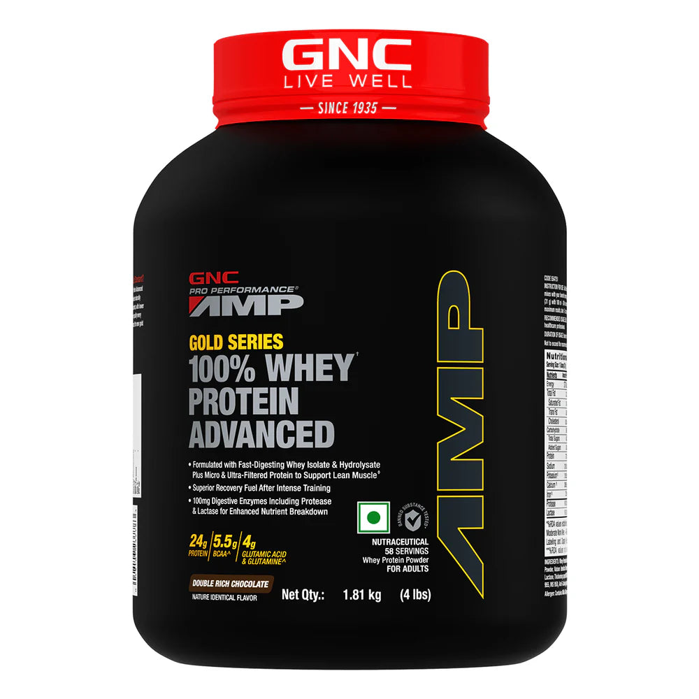 GNC AMP Gold 100% Whey Protein Advance - 4 Lbs - Nutristar