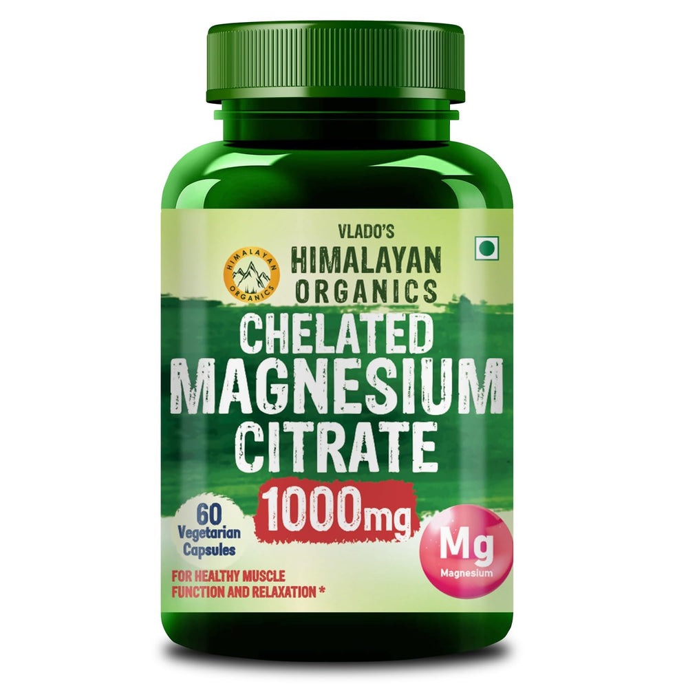 Vlado's Himalayan Organics Magnesium Citrate 1000mg | 60 Veg Capsules | Muscle Relaxation & Sleep Support