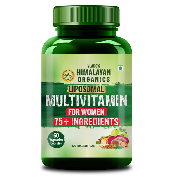 Vlado's Himalayan Organics Liposomal Multivitamin for Women | 60 Veg Capsules | Energy, Immunity, Hair Skin & Nails Support