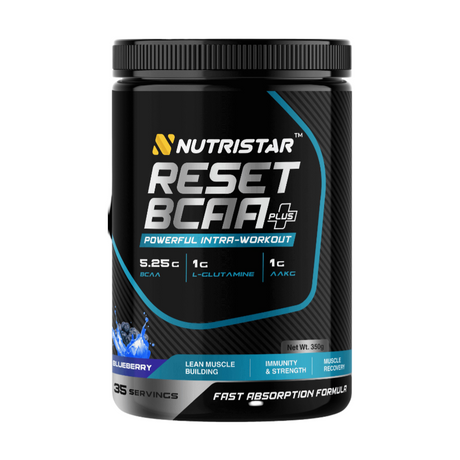 Nutristar Reset Bcaa Plus Powerful Intra Workout - 35 Servings (With Added Beta-Alanine, L-Citrulline, AAKG & Glutamine) - Nutristar