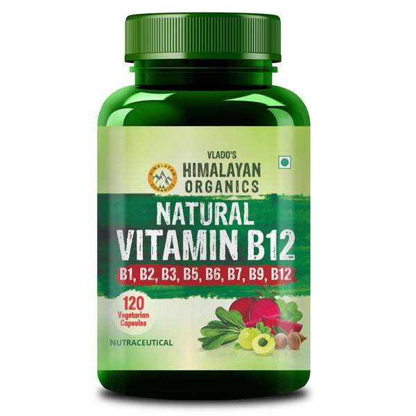 Vlado's Himalayan Organics, Vitamin B12 with B1 B2 B3 B5 B6 B7 B9 Moringa - 120 Veg Capsules