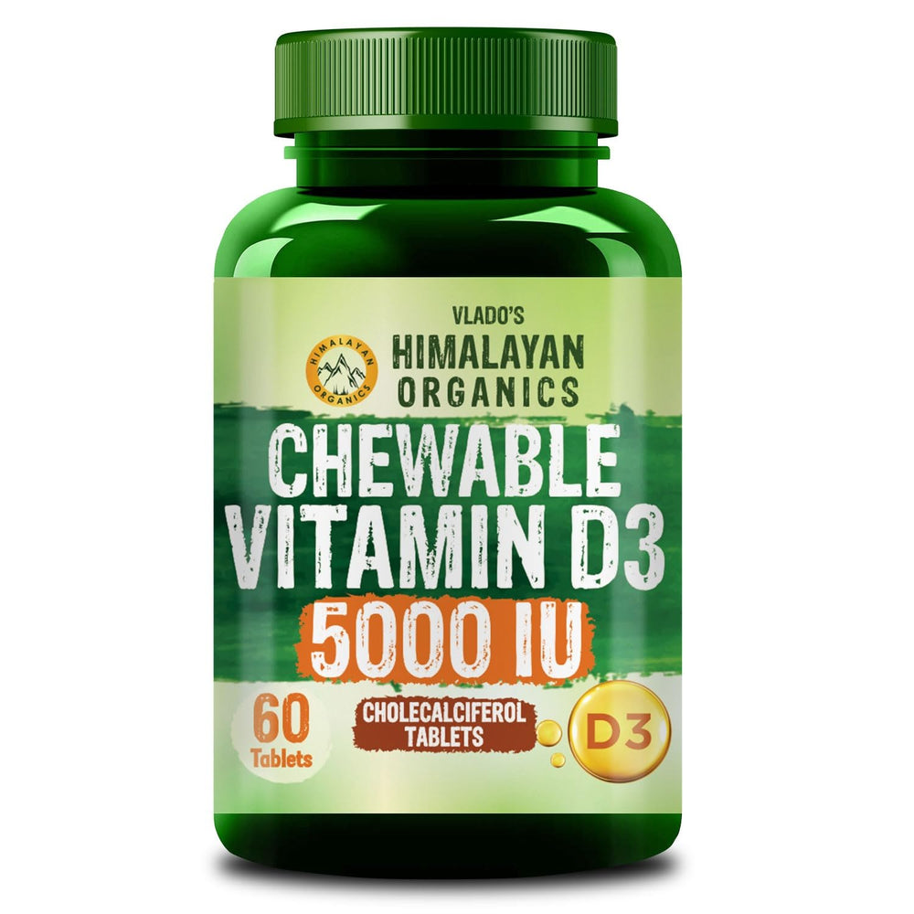 Vlado's Himalayan Organics Vitamin D3 5000 IU Chewable Tablets | 60 Tablets | Bone & Immunity Support