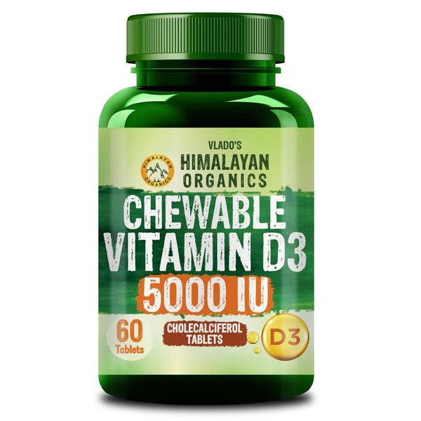 Vlado's Himalayan Organics Vitamin D3 5000 IU Chewable Tablets | 60 Tablets | Bone & Immunity Support