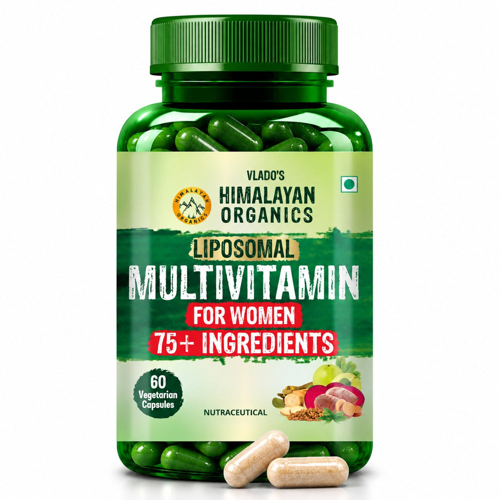 Vlado's Himalayan Organics Liposomal Multivitamin for Women | 60 Veg Capsules | Energy, Immunity, Hair Skin & Nails Support