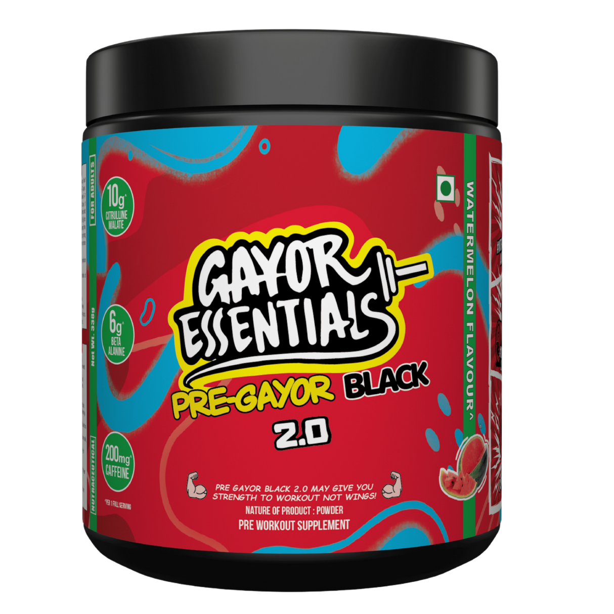 Gayor Essentials Pre Gayor Black 2.0 Pre-Workout Powder 338g | 200mg Caffeine