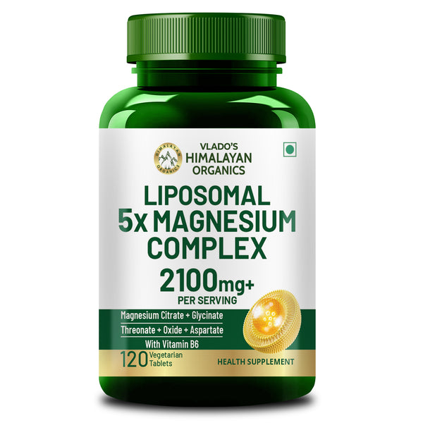 Vlado's Himalayan Organics Liposomal 5X Magnesium Complex 2100mg | Sleep & Muscle Function | 120 Tablets