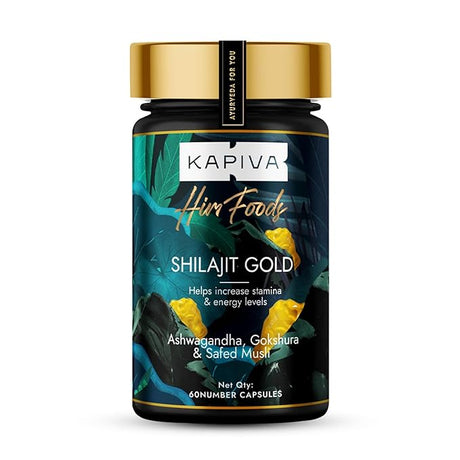 Kapiva Him Foods Shilajit Gold (Helps in Boosting Stamina) 60 Capsules - Nutristar