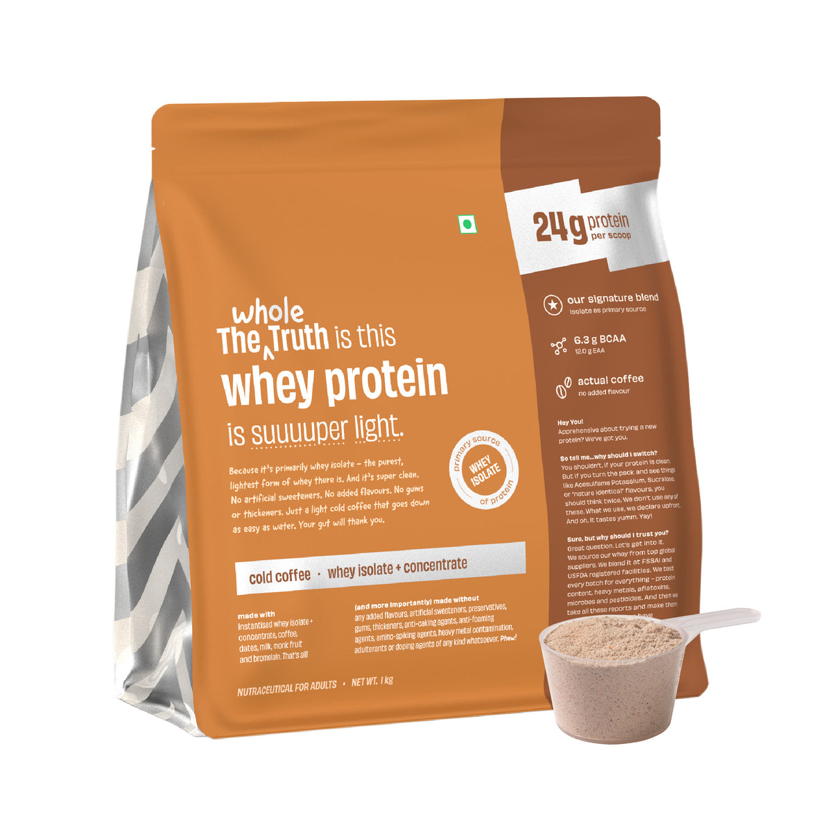 The Whole Truth 24g Whey Protein Isolate + Concentrate - 1kg