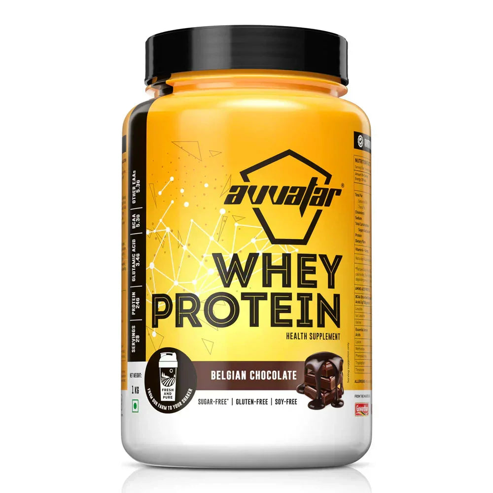 Avvatar Whey Protein Powder 1 Kg + Nutristar Micronized CREA Gold Creatine Monohydrate 250g (83 Servings) - Daily Muscle Recovery & Strength Combo