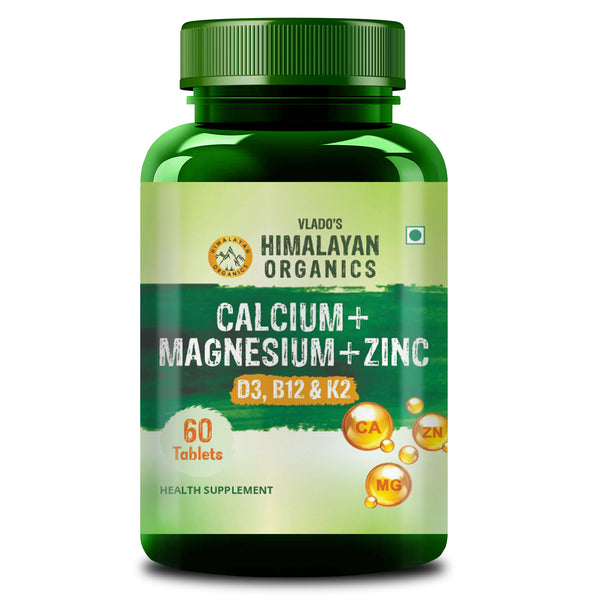 Vlado's Himalayan Organics, Calcium Magnesium Zinc Vitamin D3 B12 K - 60 Veg Tablets