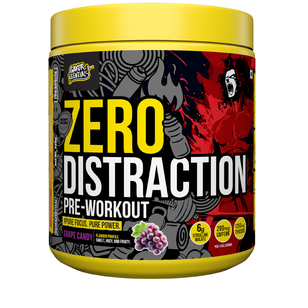 Gayor Essentials Zero Distraction Pre-Workout Powder 169g | 200mg Caffeine | 6g Citrulline