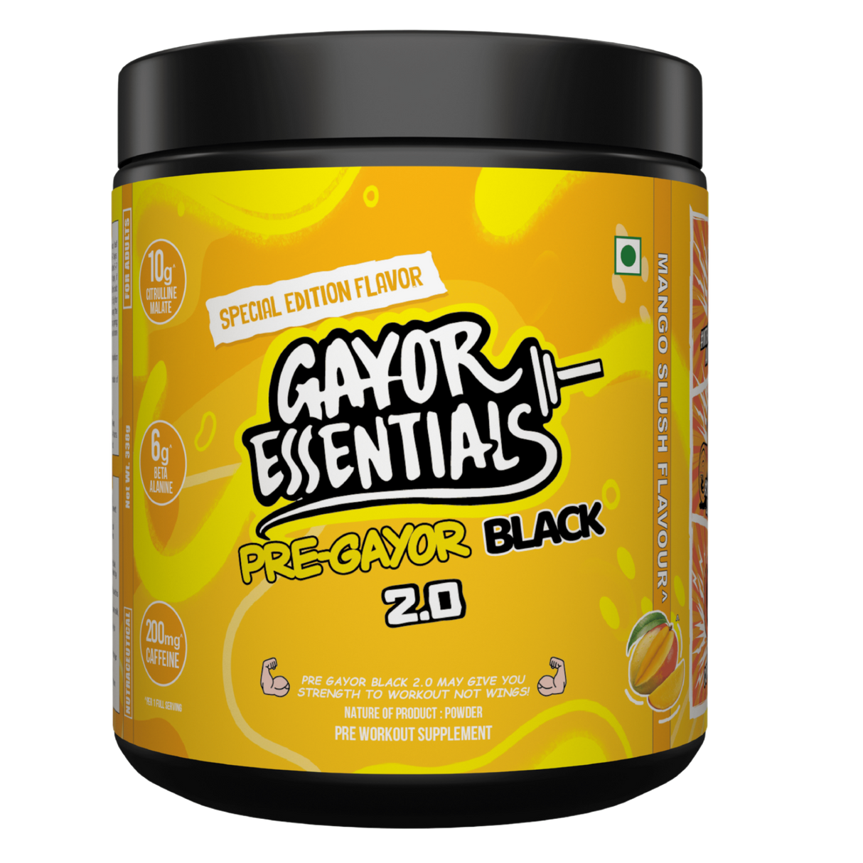 Gayor Essentials Pre Gayor Black 2.0 Pre-Workout Powder 338g | 200mg Caffeine