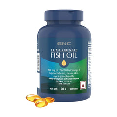 GNC Triple Strength Fish Oil - 1500 mg Fish Oil with 900 mg of highly absorbable EPA/DHA Omega-3 - 30 Softgels