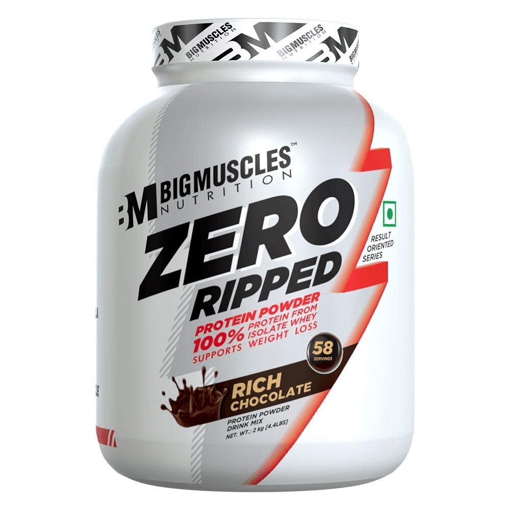 Big Muscles Nutrition ZERO RIPPED 100% Whey Protein Isolate, 4.4 Lbs