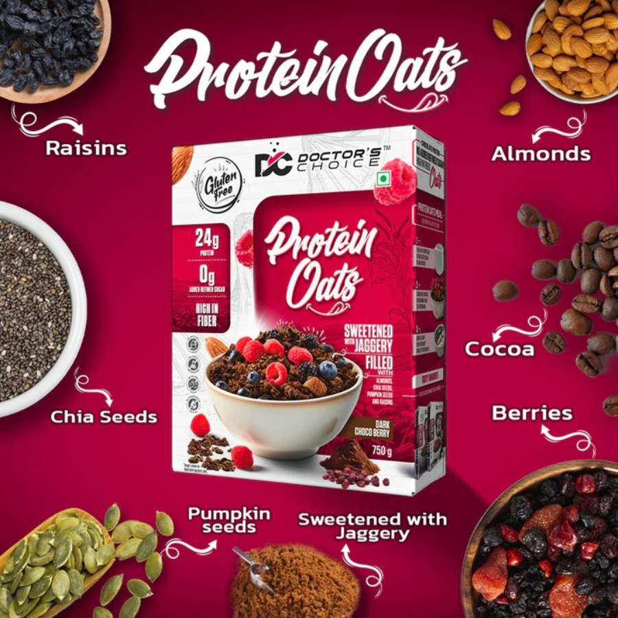 Doctor's Choice Protein Oats 750 gm ( 15 Serving ) - Nutristar