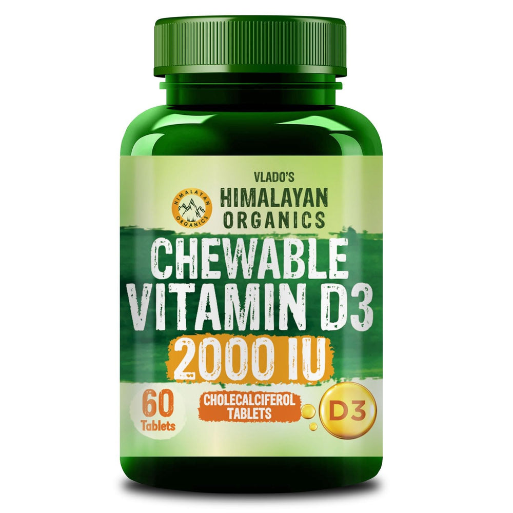 Vlado's Himalayan Organics Vitamin D3 2000 IU Chewable Tablets | 60 Tablets | Bone & Immunity Support