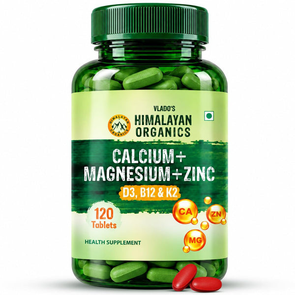 Vlado's Himalayan Organics, Calcium Magnesium Zinc Vitamin D3 B12 - 120 Veg Tablets
