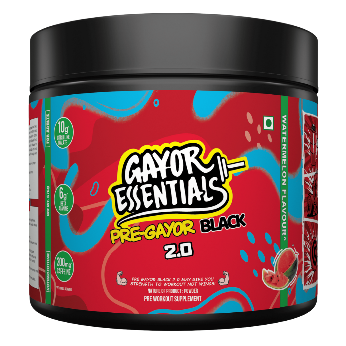 Gayor Essentials Pre Gayor Black 2.0 Pre-Workout Powder 676g | 200mg Caffeine