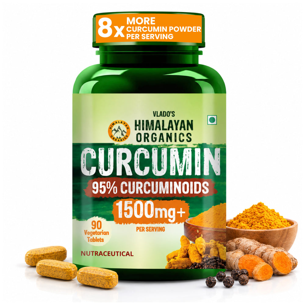 Vlado's Himalayan Organics, Curcumin with Biopiperine, 1500mg - 90 Veg Tablets